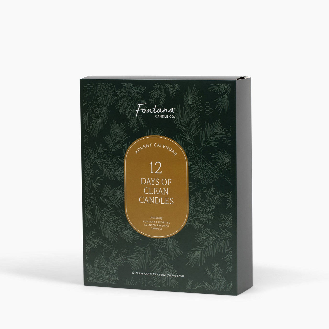 Box of Fontana 12 Days of Clean Candles on a white background