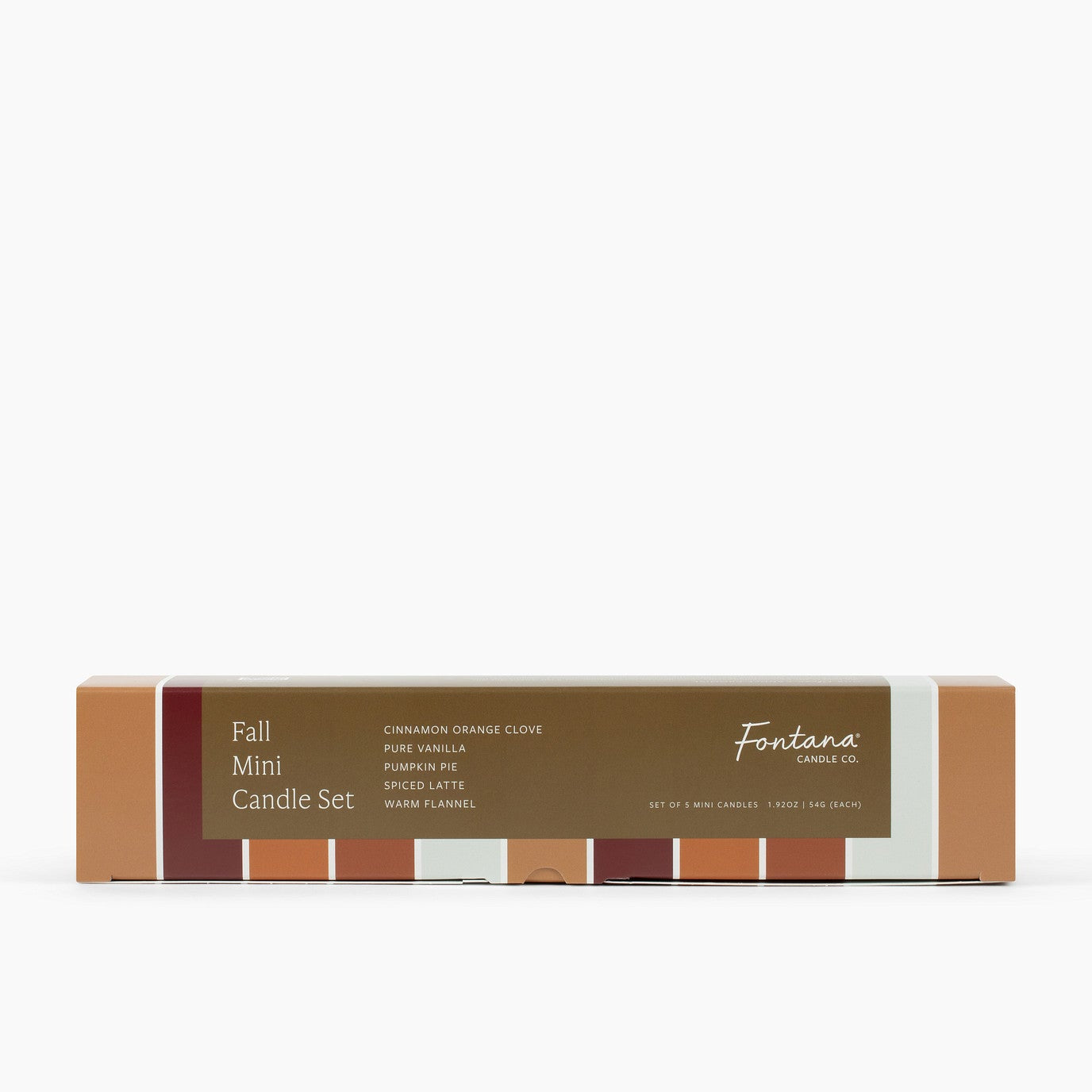 A rectangular candle set box by Fontana Candle Co. on a clean white background.