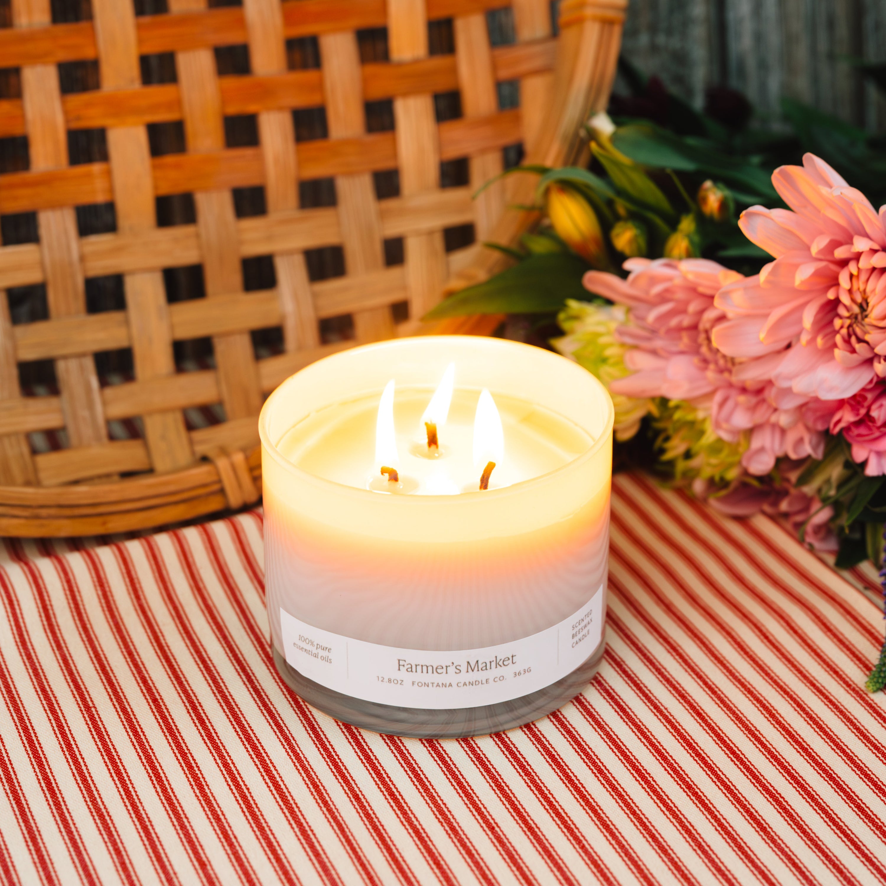 Farmer's Market 3-Wick Natural Beeswax Candle