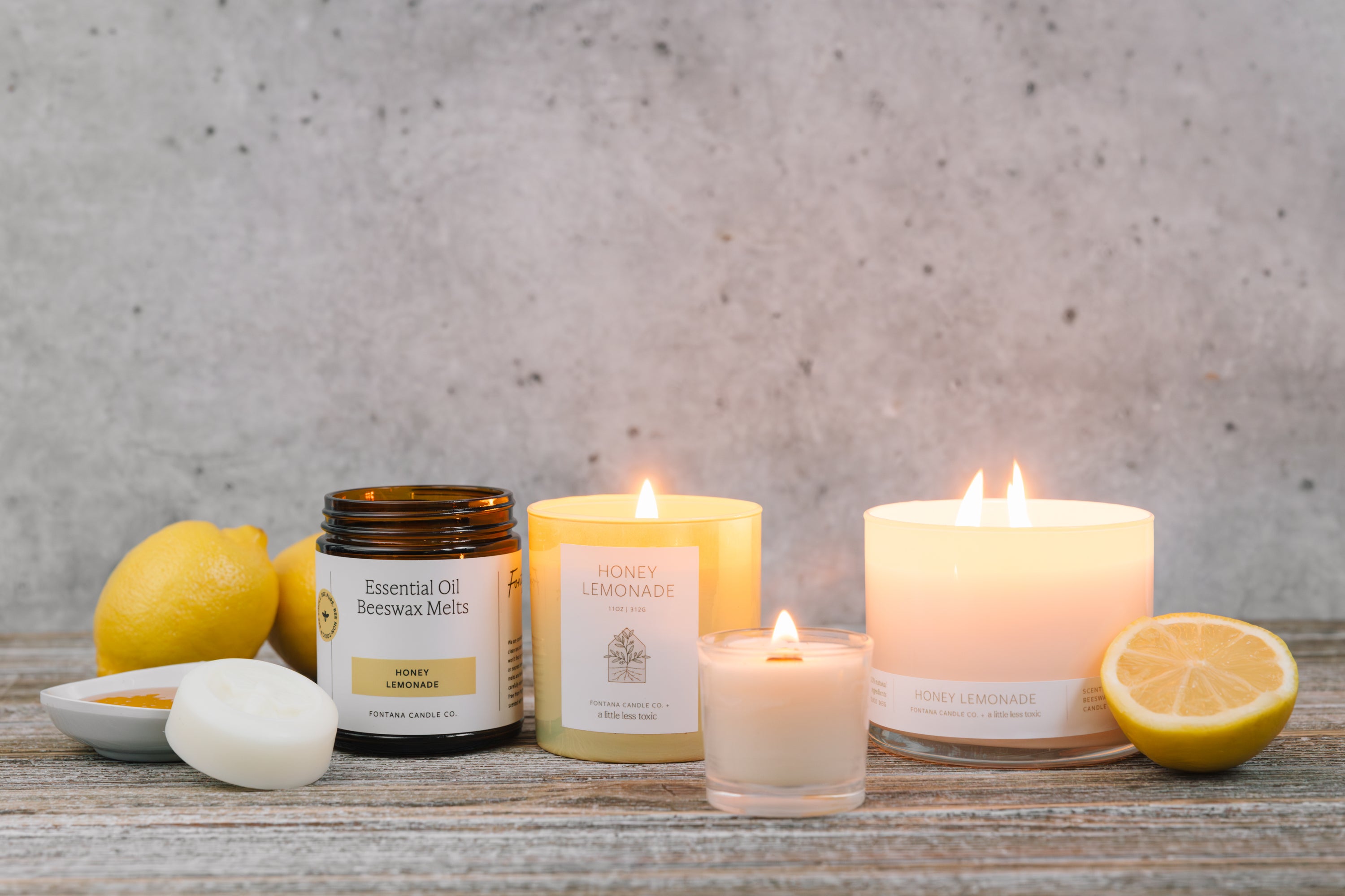 A Little Less Toxic x Fontana Honey Lemonade Candles