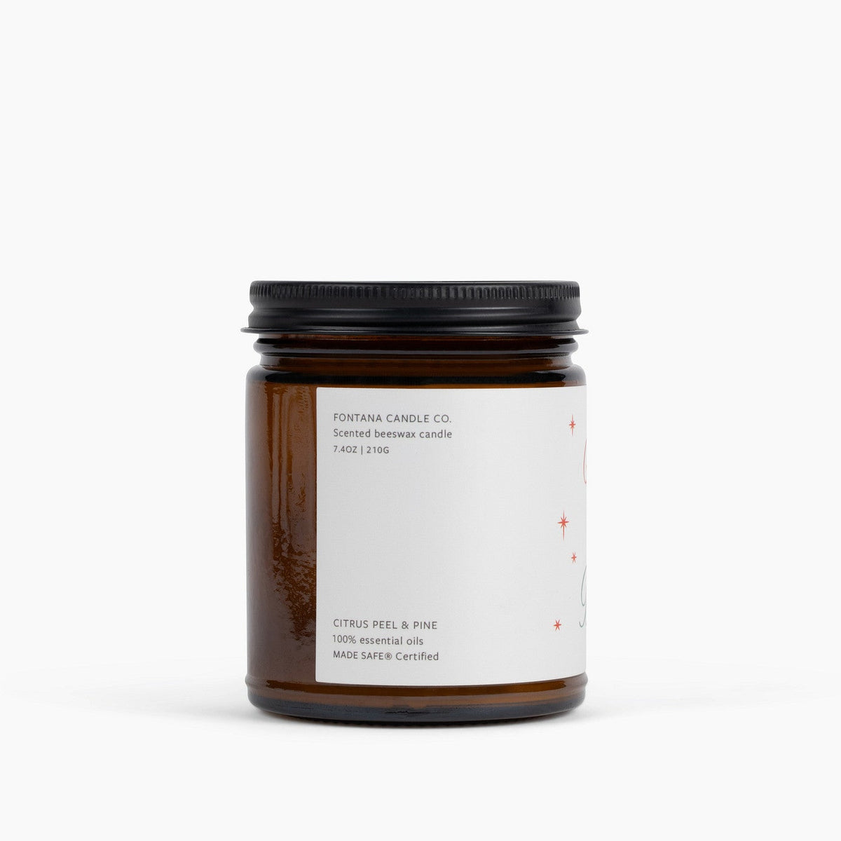 Jar Candle with a white label on a white background
