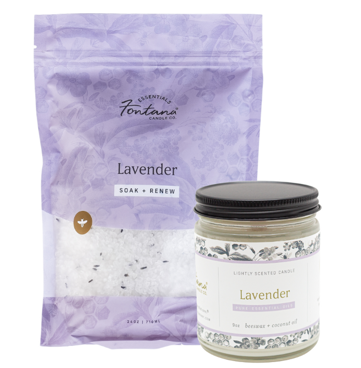 Treat Yourself Lavender Candle & Bath Soak Bundle