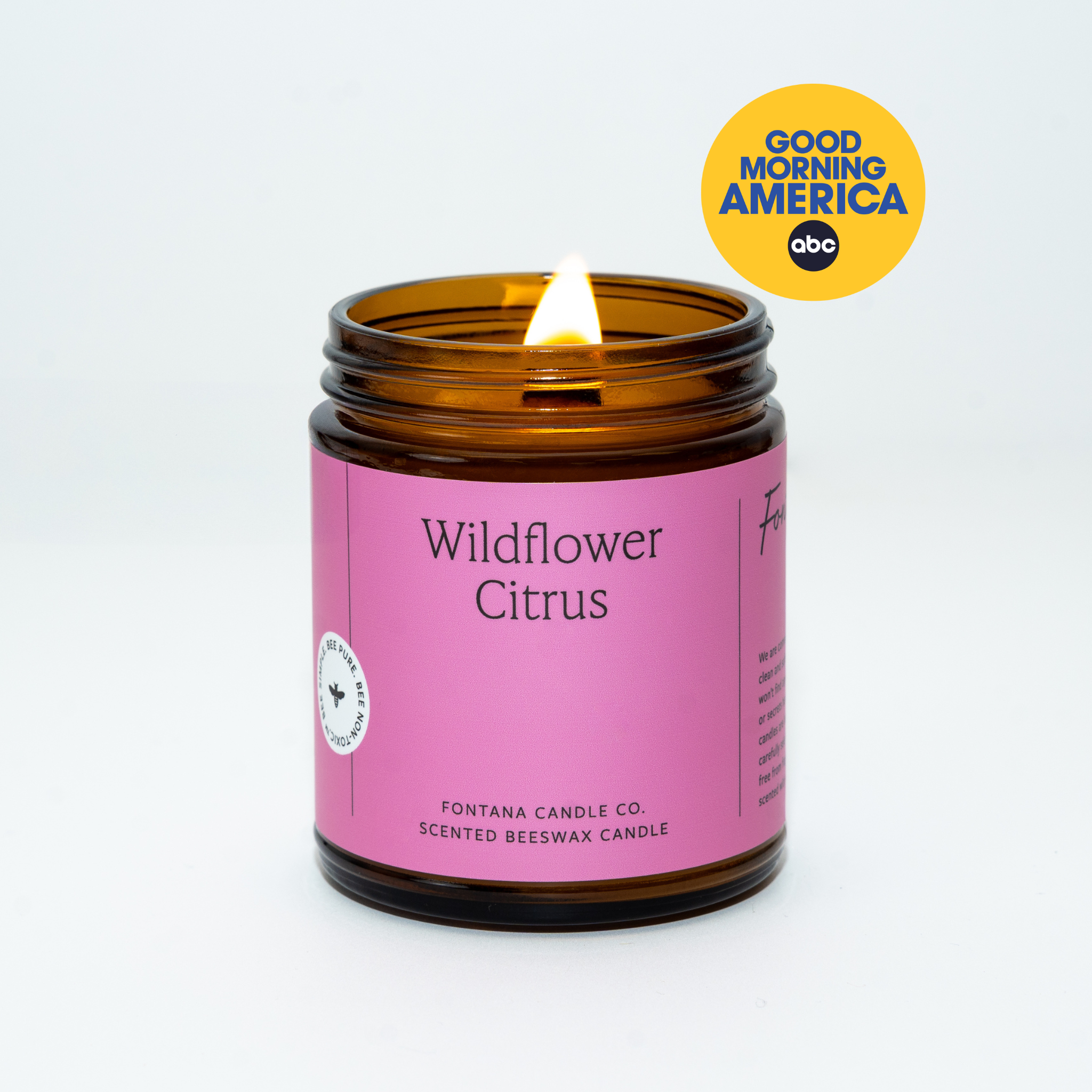 Wildflower Citrus Beeswax Essential Oil Candles | Fontana Candle Co.