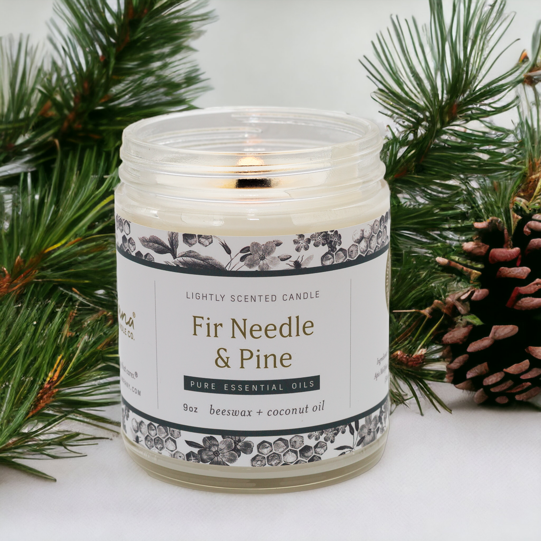 VAVERA Fraser Fir Candle Natural Wooden Wick (11oz Matte White Jar). Vegan Soy Candle. Pine Candles for Home Scented. Non Toxic Candles for Women or