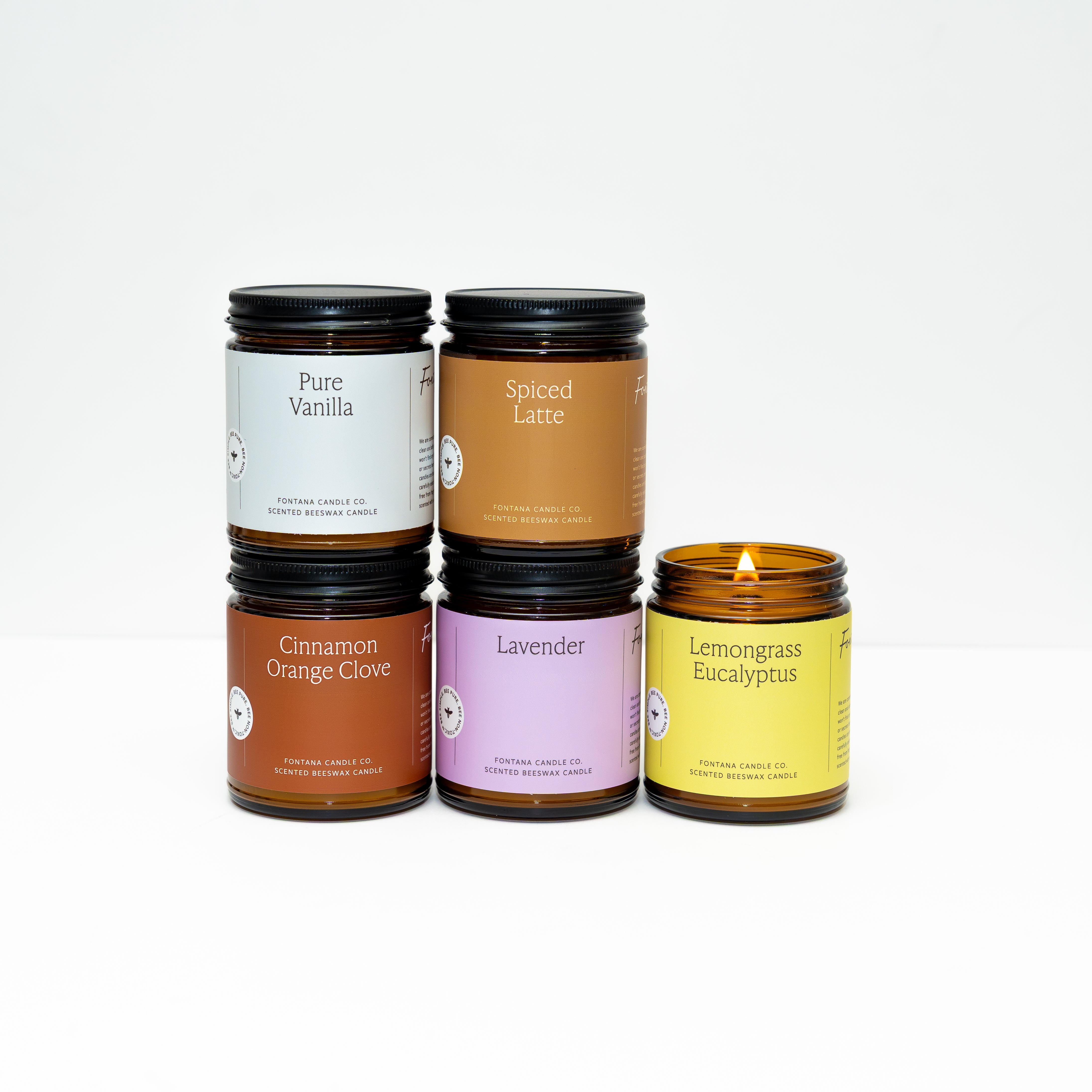Fontana Candle Co. Best-Selling Beeswax & Essential Oil Jar Candle Bundle