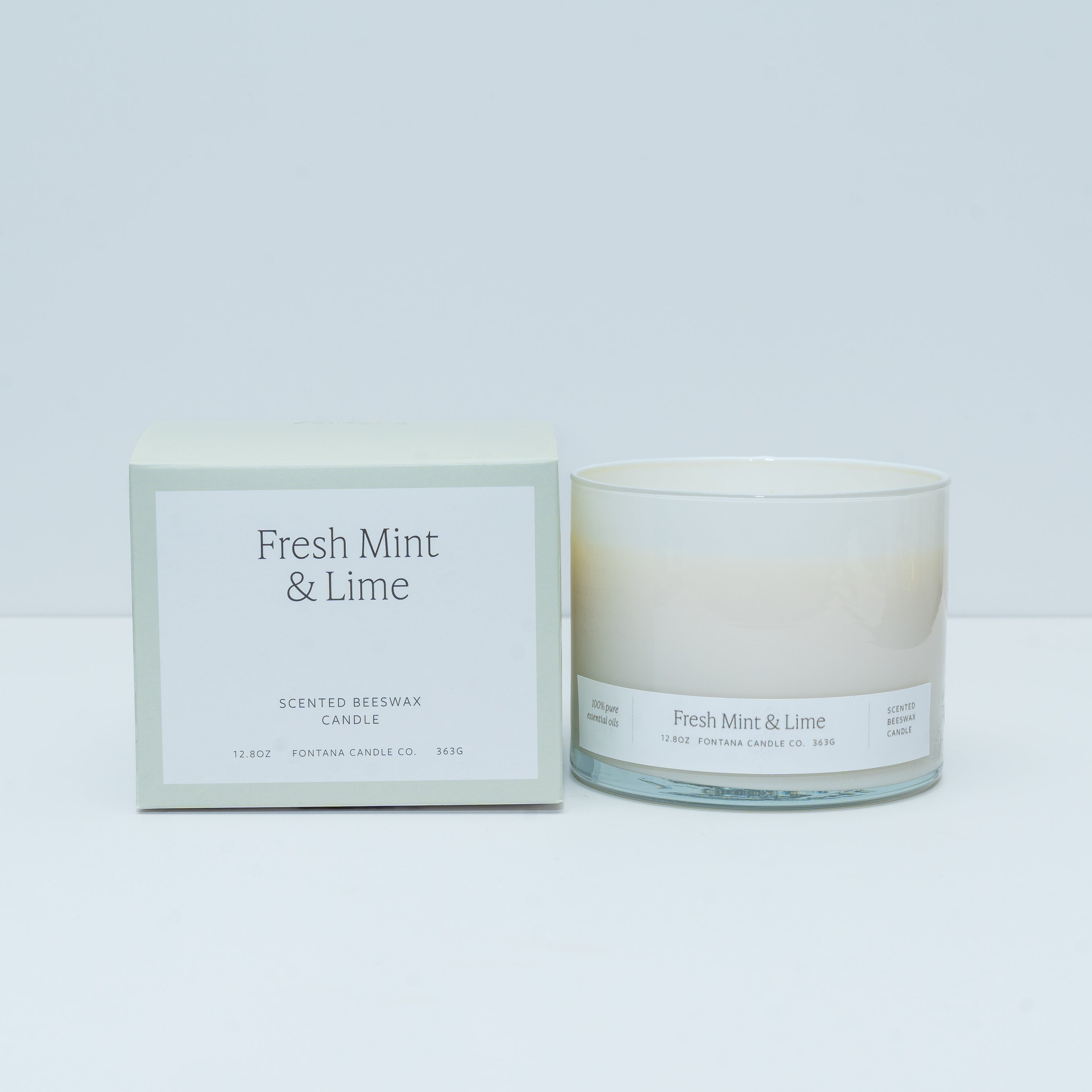 Fresh Mint & Lime 3-Wick Natural beeswax Candle