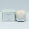 Fresh Mint & Lime 3-Wick Natural beeswax Candle