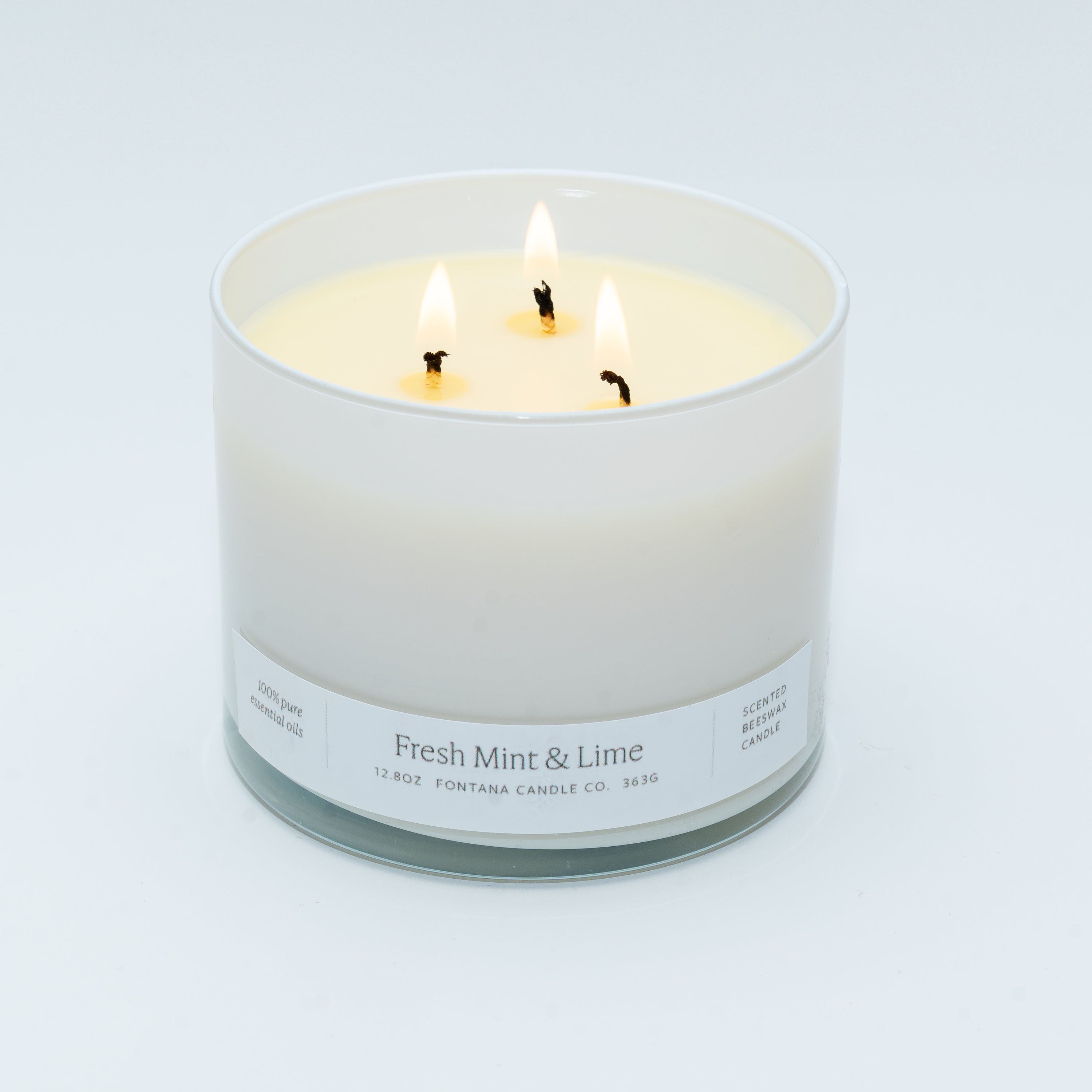 Fresh Mint & Lime 3-Wick Natural beeswax Candle