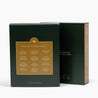 Back photo of the Fontana Advent Calendar, with a list of each of the 12 scents included in the box. 