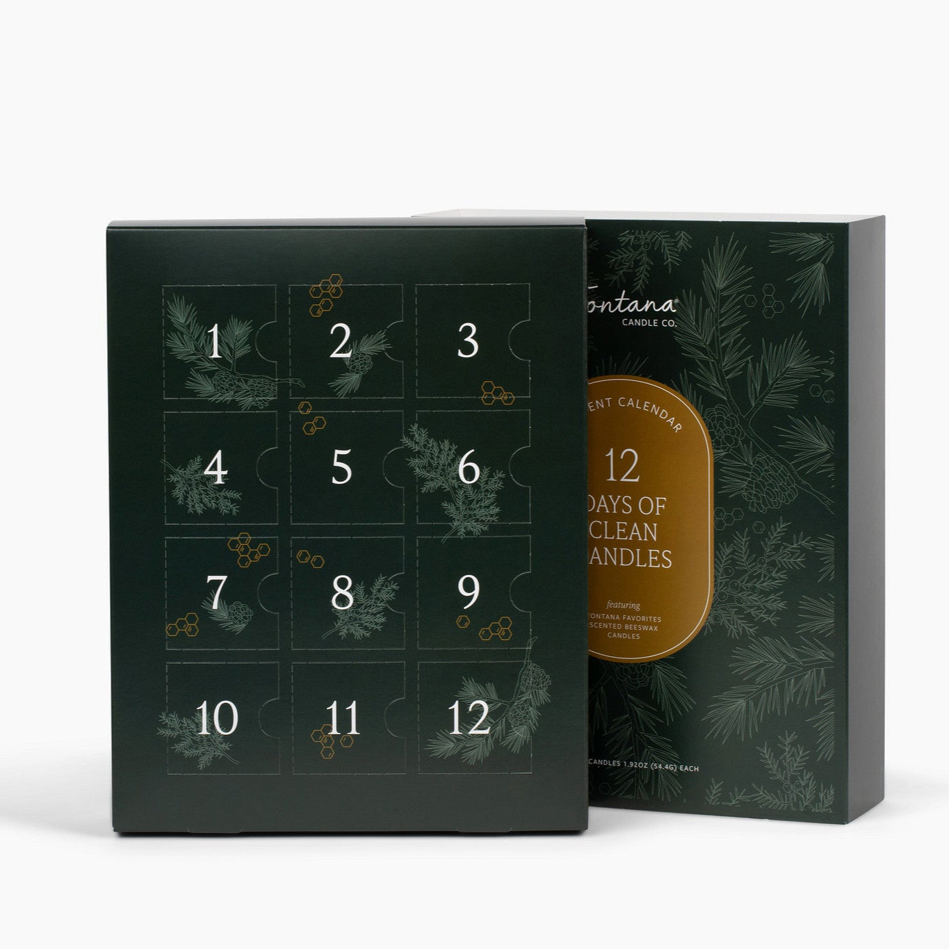 Advent calendar with numbered days on a white background