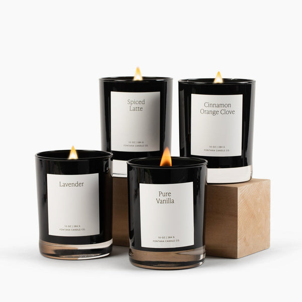 Classic Noir Glass Candle Bundle Beeswax & Essential Oil Candle