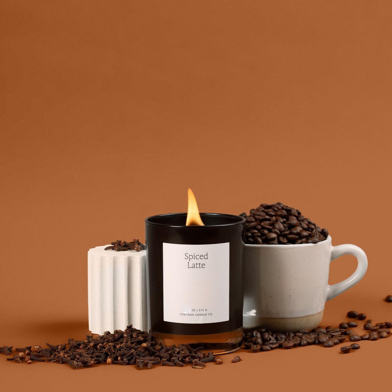 Spiced Latte Noir Glass Candle