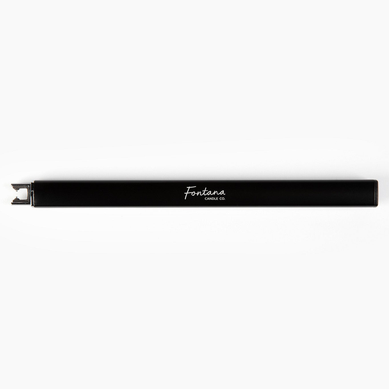 Black lighter with 'Fontana' branding on a white background