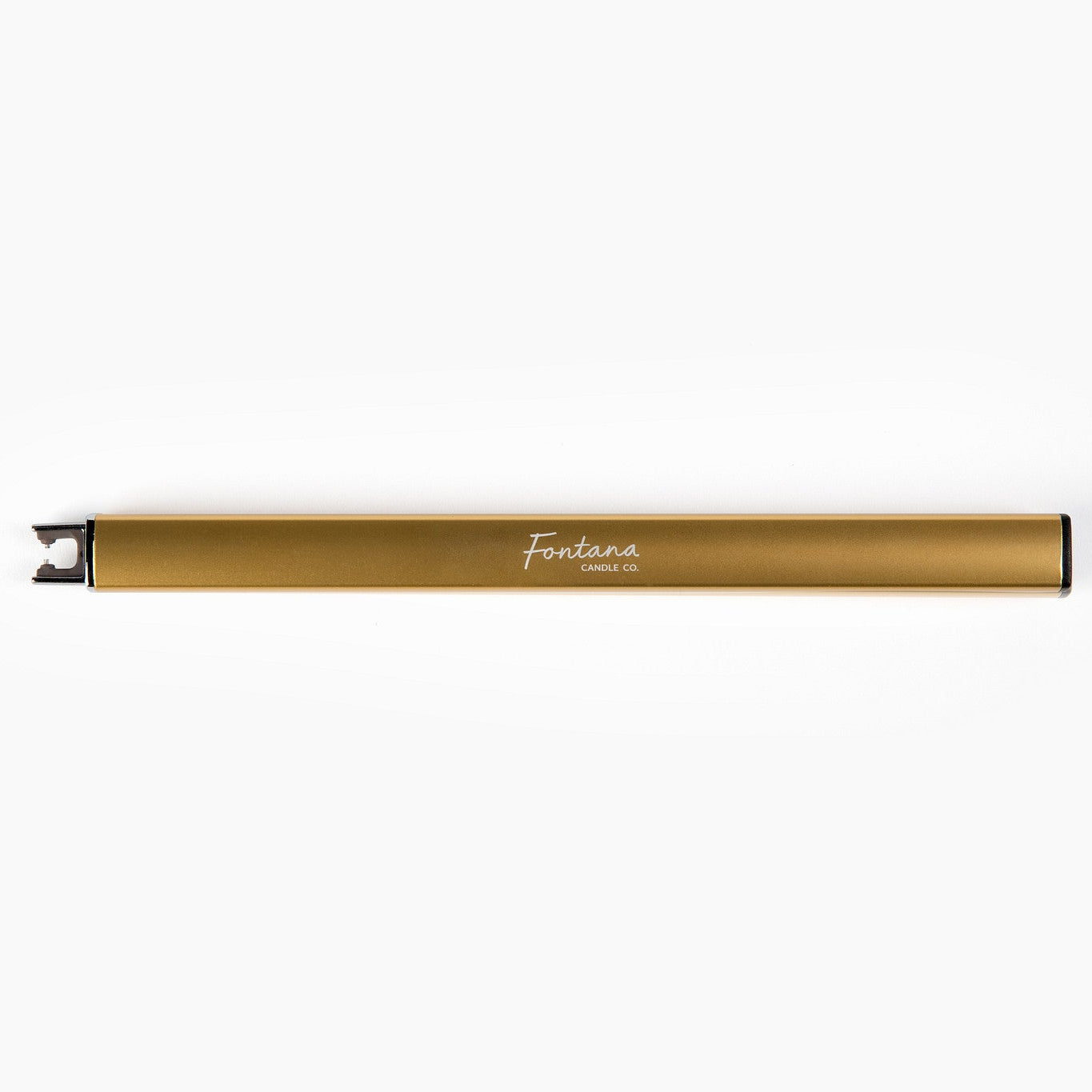 Gold lighter with 'Fontana' branding on a white background