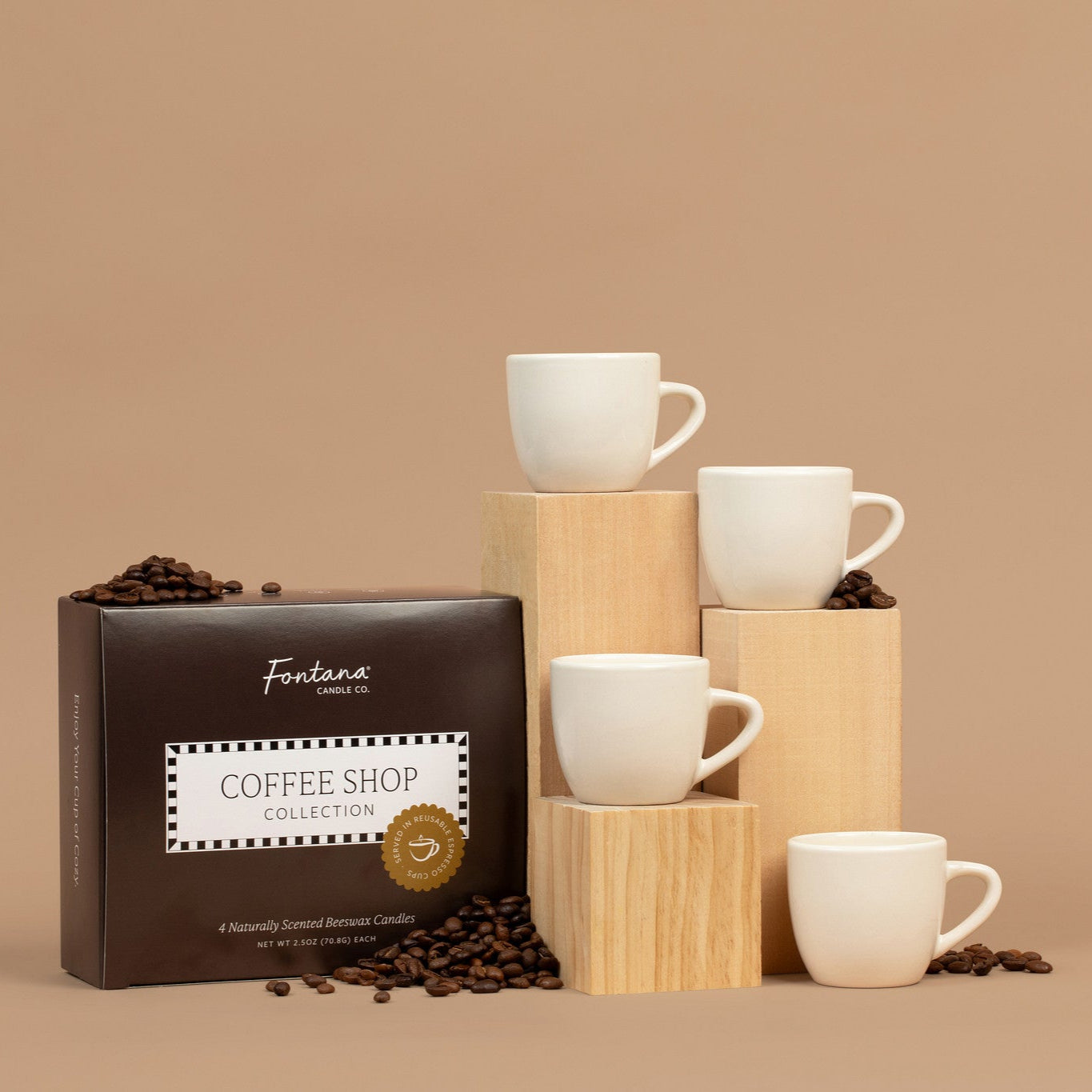 Coffee Shop Collection - Set of 4 Espresso Cup Candles
